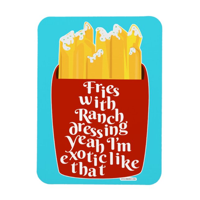 Magnet Flexible Yummy Ranch sur Fries Slogan (Vertical)