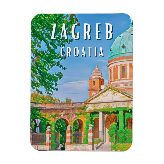 Magnet Flexible Zagreb, ville historique de Croatie (Vertical)