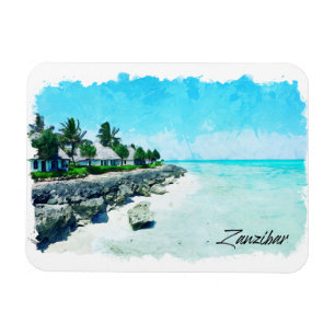 Magnet Flexible Zanzibar Tansania Vintage voyage rétro tropical