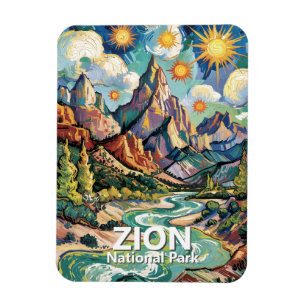 Magnet Flexible Zion Virgin River Patriarches Van Gogh Coloré