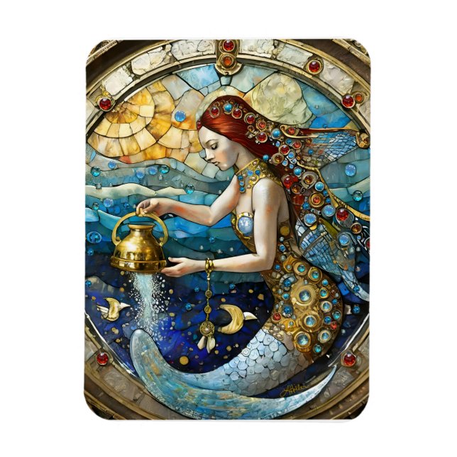 Magnet Flexible Zodiac - Aquarius La Sirène Du Porteur D'Eau (Vertical)