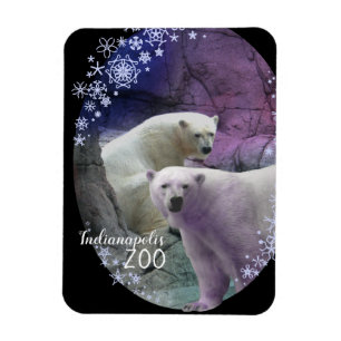 Magnet Flexible Zoo d'Indianapolis Polar Ours Snowflakes