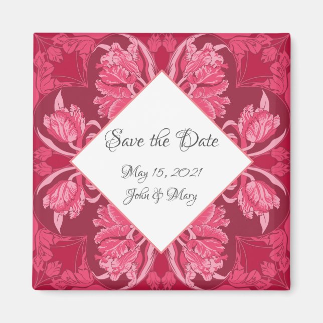 Magnet floral Art Nouveau pour "Sauvez la Date !" (Devant)