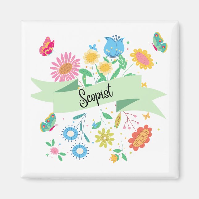 Magnet floral de printemps (Devant)