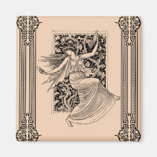 Magnet frigo pour femme vintage dansante