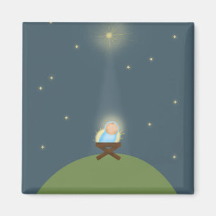 Magnet gift with baby Jesus nativity Illustration