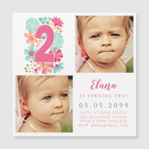 MAGNET Girls Gold Numéro 2 2E Anniversaire Année P