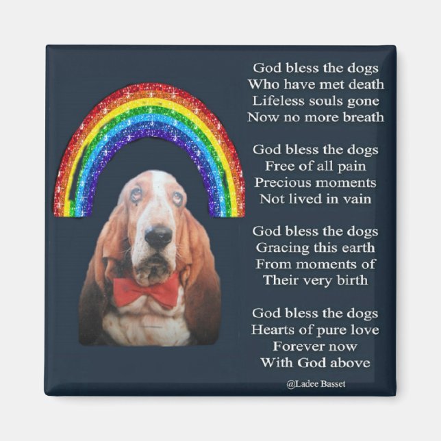 Magnet God Bless The Dogs Poem (Front)