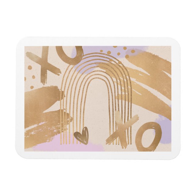 Magnet Gold Rainbow XOXO (Horizontal)