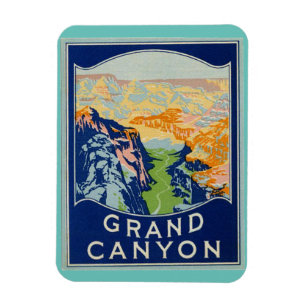 Magnet, Grand Canyon vintage travel art Magnet