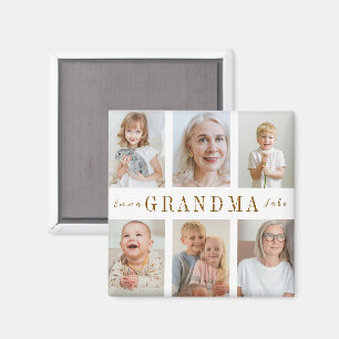 Magnet grand-mère personnalisé Photos personnali