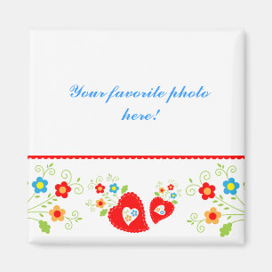 Magnet hearts and flower template