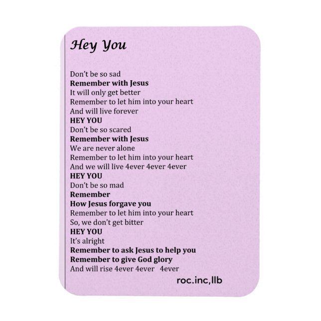magnet ,"Hey you" (Vertical)