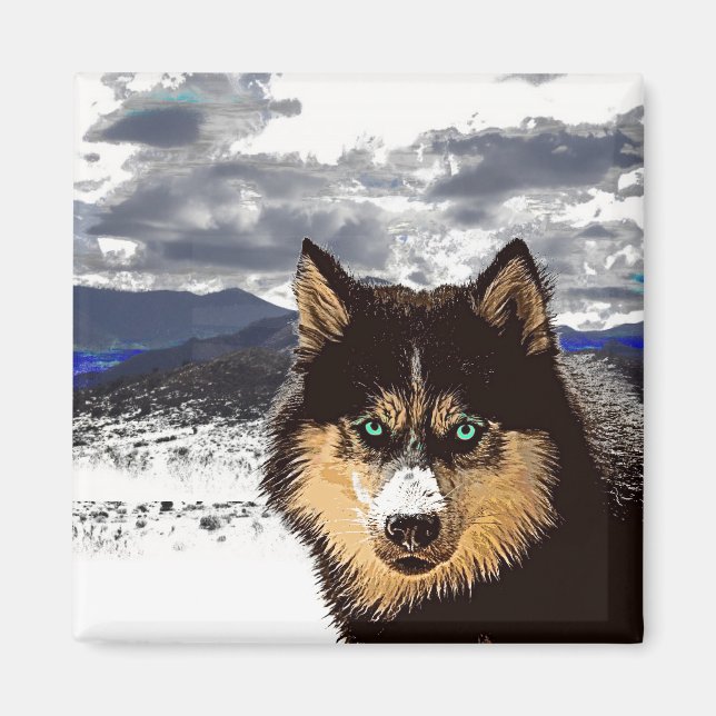 Magnet Husky Sibérien (Devant)