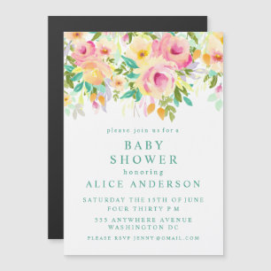  MAGNET  Invitation Baby shower floral aquarelle