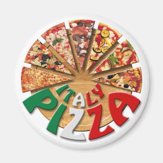 Magnet Italie Pizza sur la planche à découper (Devant)