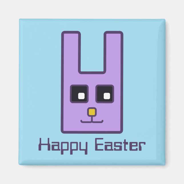 Magnet lapin de Pâques carré (Devant)
