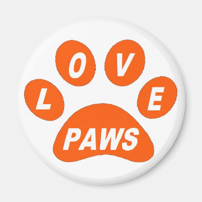 Magnet Love Paws on Paws Orange (Front)