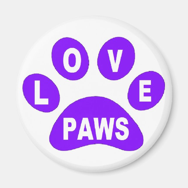 Magnet Love Paws on Paws Purple (Front)