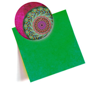 Magnet Mandala rose et vert