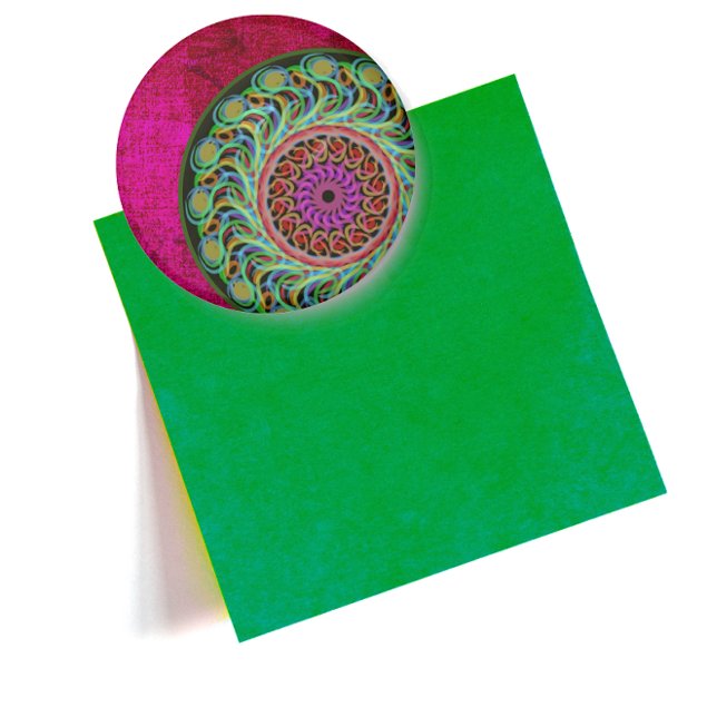 Magnet Mandala rose et vert (Créateur téléchargé)