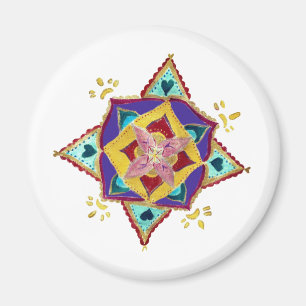 Magnet Mandala rose jaune