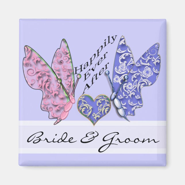 Magnet Mariage de mariée et de chambre à papillon (Devant)