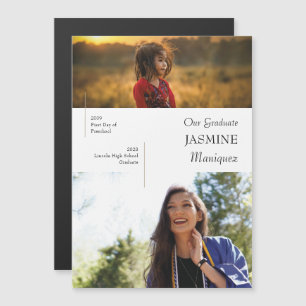 Magnet Modern Then & Now Graduation Announcement