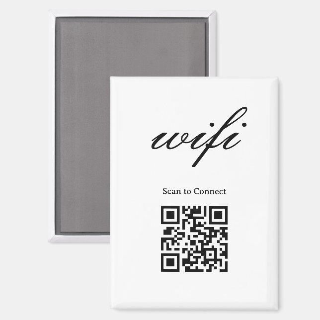 Magnet  | Modern Wifi Qr Code  (Front/Back)