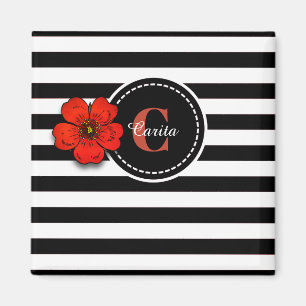 Magnet monographique rose