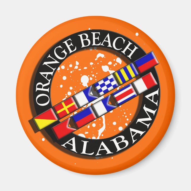 Magnet nautique de plage d'Orange (Devant)