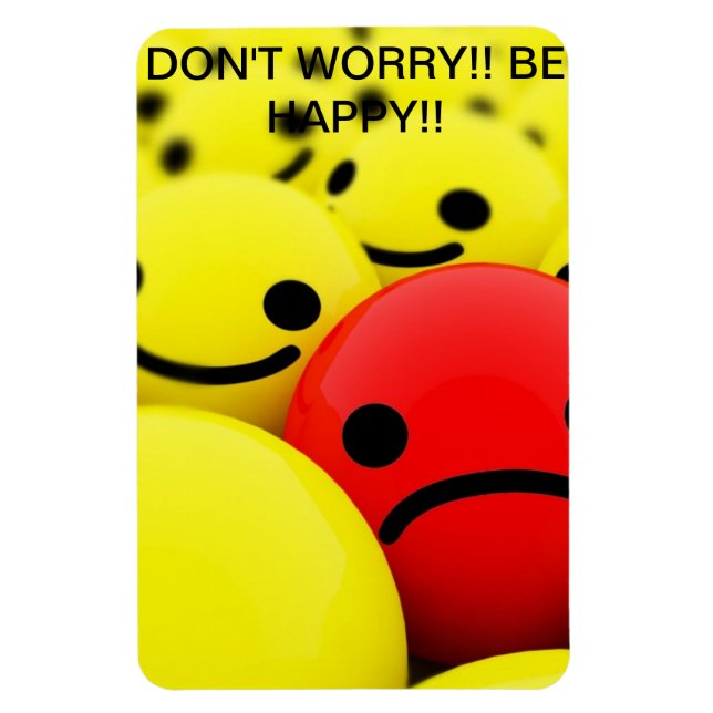 Magnet of a sad face in the middle of happy faces (Vertical)