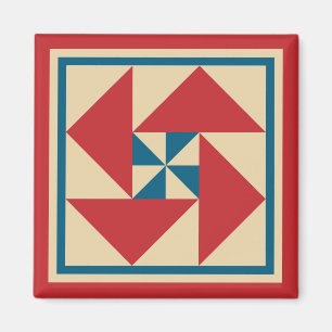 Magnet - Patriotic Spin Quilt Square