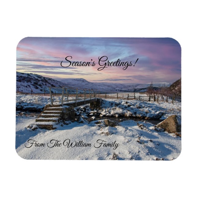 Magnet paysage neige de Noël (Horizontal)