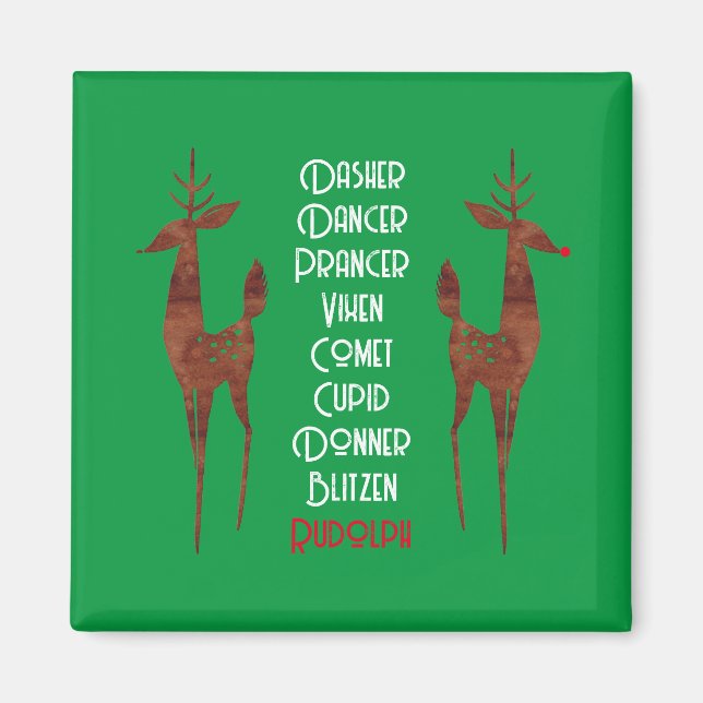 Magnet - Père Noël Reindeer - Rudolph (Devant)