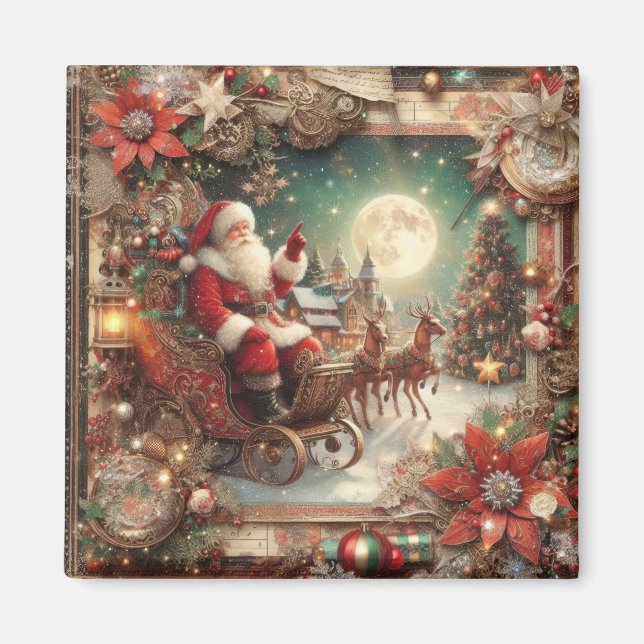Magnet Père Noël vintage (Devant)
