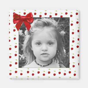 Magnet photo adorable en cerise rouge