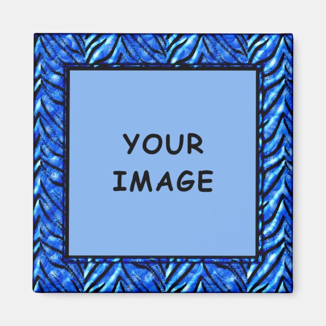 Magnet photo bleu coloré (Devant)
