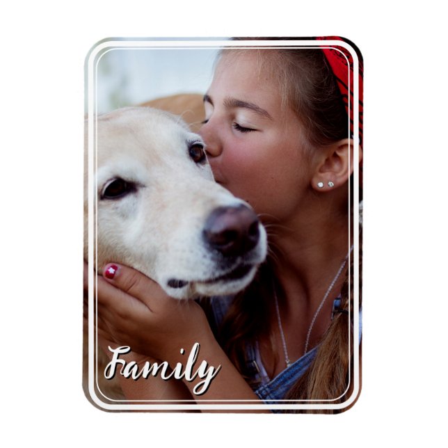 Magnet photo de famille magnétique avec texte pers (Vertical)