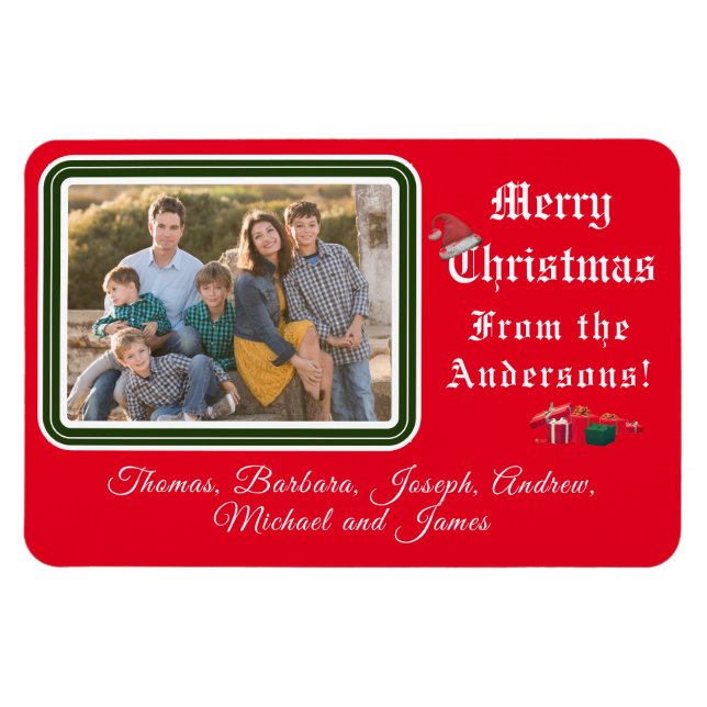 Magnet photo de la carte de Noël (Horizontal)