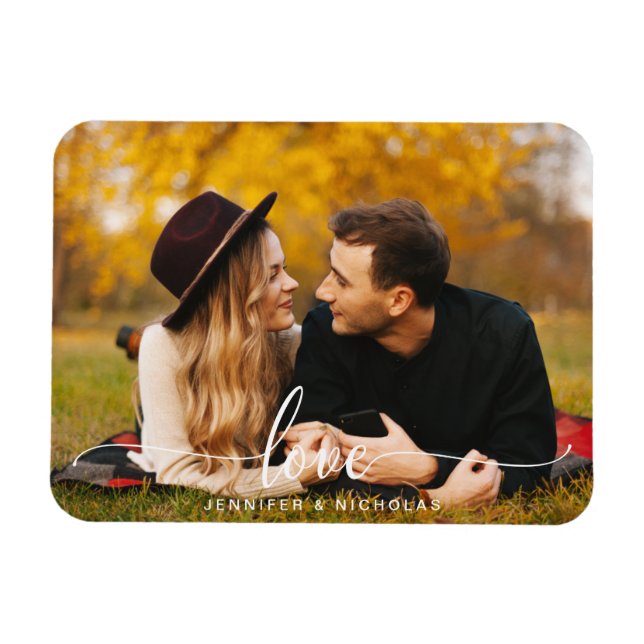 Magnet photo de script d'amour personnalisé (Horizontal)