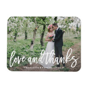 Magnet photo du Merci Mariage brossé