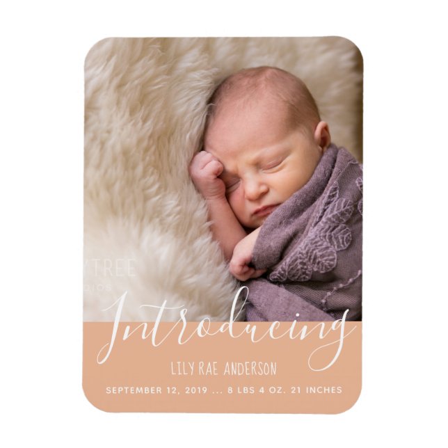 Magnet photo Faire-part de naissance pour bébé mod (Vertical)