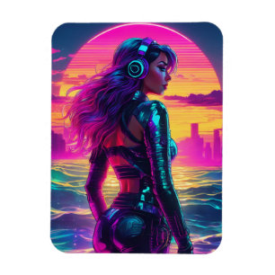 Magnet photo flexible sirène cyberpunk