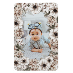 Magnet photo floral rustique