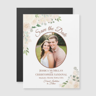 Magnet photo ovale 'Blush Peach Floral' pour annon