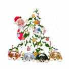 Chiots australiens sous l'arbre w/Santa