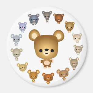 Magnet pour bébé de l'ours de dessin mignon
