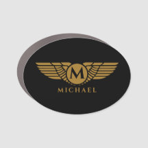 Angel Wings Vintage Golden Nom initial Monogramme