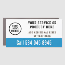 logo personnalisé bleu et blanc voiture de service